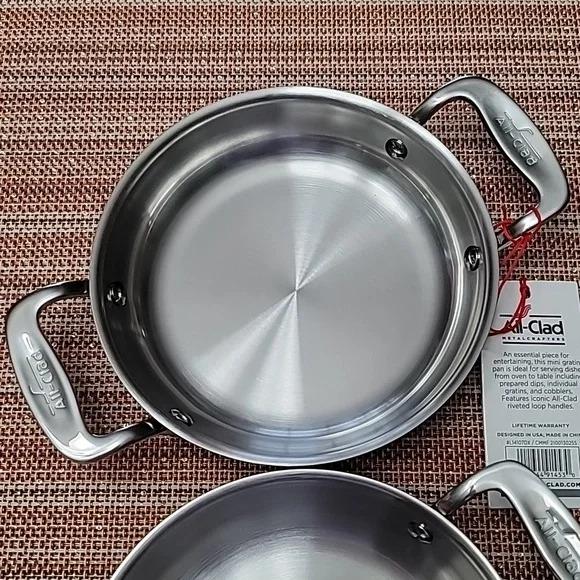 All-Clad Stainless Steel 6" Mini Gratin Pan, 2pcs set, NWT - Picture 2 of 7